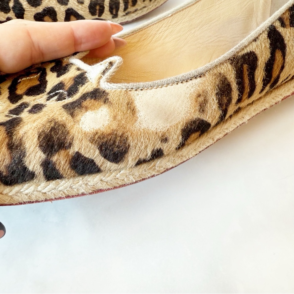 Charlotte Olympia Leopard-Print Calf Hair Kitty Flats 42/11 - Picture 8 of 9